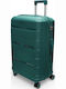 Olia Home Large Hard Petrol Travel Suitcase With 4 Wheels Height 75cm