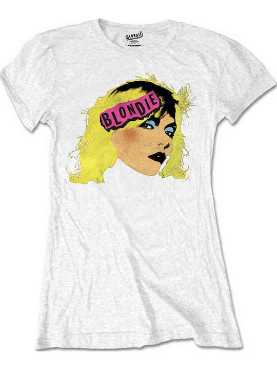Women's Blouse Blondie Punk Logo Ladies T-shirt White Bldtsp01lw