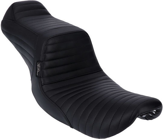Le Pera Double Driver Passenger Seat Motorcycle Harley-Davidson 96-03 Dyna Lepera Tailwhip 2-up Seat Pleated Black