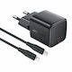 Acefast Charger GaN with USB-C Port and Cable USB-C - Lightning 30W Power Delivery Blacks (A118)