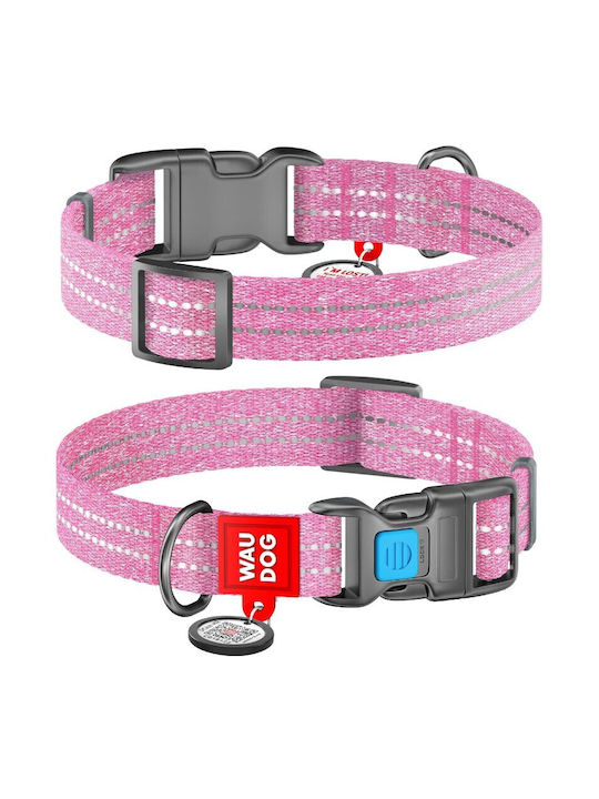 Waudog Reflective Pink Fastex Collar M 20mm X 28-40cm Smartid