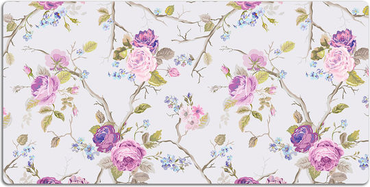 Decorative Desk Pad Work Surface Printed Blooming Trees 90x45 Cm