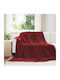 vidaXL vidaXL Three-Seater Sofa Throw Fleece 240x270cm Veraman Red