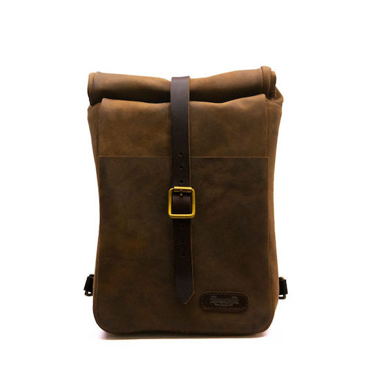 Trip Machine Mini Backpack Saddlebag Motorcycle Case 3.3 Liter Tobacco