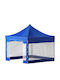 Faltbarer Pavillon Garten Blau 3x3m