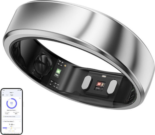 RingConn Gen 2 Air Smart Ring 20.45mm Waterproof with Heart Rate Monitor Galaxy Silver