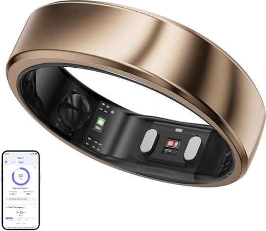 RingConn Gen 2 Air Smart Ring 18.2mm Waterproof with Heart Beat Monitor Dune Gold