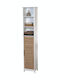 Eurocasa Furniture Floor Bathroom Shelf Wooden 35x26x173cm Brown