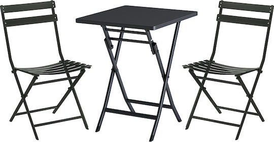 Dining Set 3 Pieces Black
