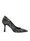 Pantofi cu toc BLACK AND WHITE SNAKE