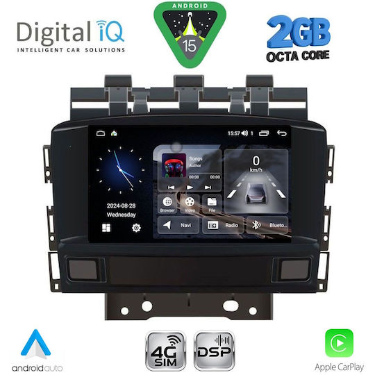 Digital IQ Ηχοσύστημα Αυτοκινήτου για Opel Astra 2010-2016 (Bluetooth/USB/WiFi/GPS/Apple-Carplay/Android-Auto) με Οθόνη Αφής 8"