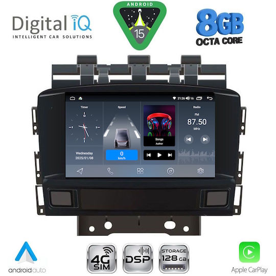 Digital IQ Car Audio System for Opel Astra 2010-2016 (Bluetooth/USB/WiFi/GPS/Apple-Carplay/Android-Auto) with Touch Screen 7"