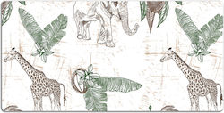 Vinyl Decorative Desk Pad Giraffe Elephant Desi...