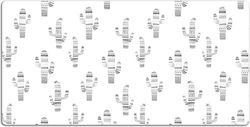 Vinyl Desk Surface Protector Black-White Cacti ...