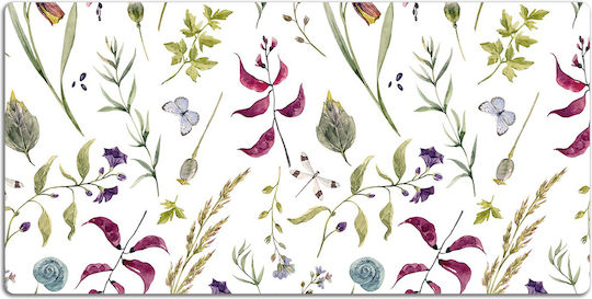 Covoraș Vinil Birou Tastatură Mouse XL Floare Botanică 90x45 Cm
