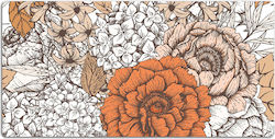 Desk Pad Keyboard & Mouse Orange Roses 100x50 Cm