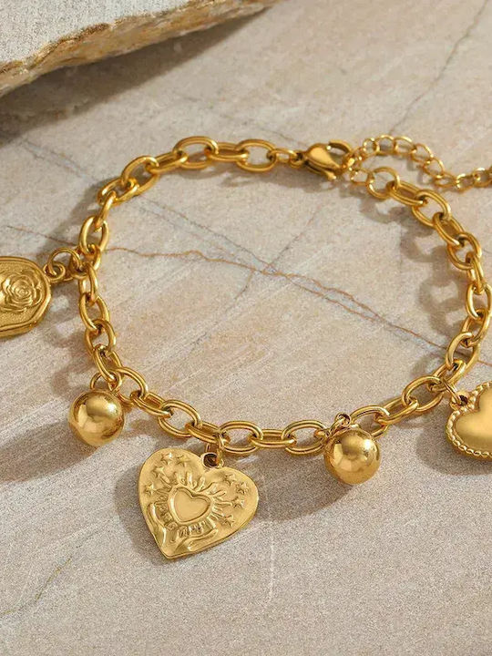 Women's Bracelet with design Heart made of Leather