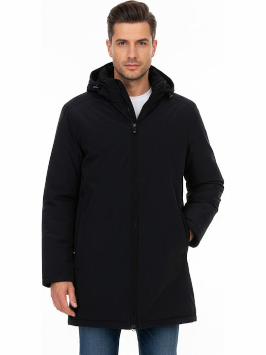 Serpentine Long Jacket Puffer Waterproof and Windproof Darknavy