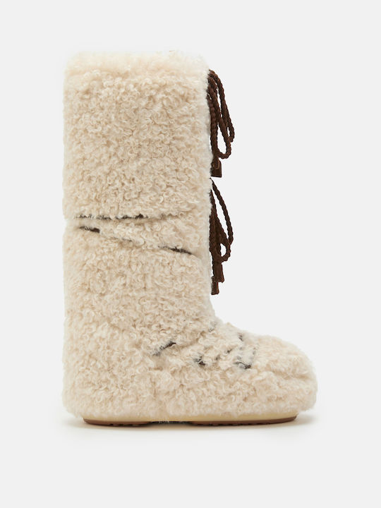 Moon Boot Synthetic Leather Snow Boots with Lac...