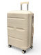 Olia Home Large Cream Suitcase With 4 Wheels Height 75cm