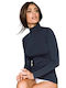 Women's Long Sleeve Turtleneck T-Shirt Blue-navy