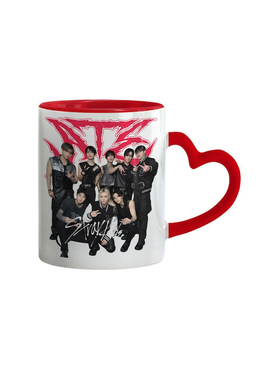 Stray Kids K-pop Band Mug Heart Handle Red Ceramic 330ml