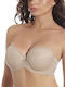 Strapless Bra with Light Padding Underwire Beige