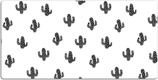 Decorative Protective Desk Pad Home Office Cactus Design 120x60 Cm