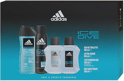 adidas Ice Dive Ανδρικό Σετ με Eau de Toilette 4τμχ