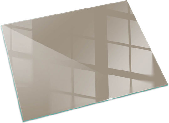 Glass Stand Front Fireplace Tempered Glass Design Brown 60x40 Cm