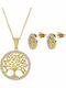 Akzent Set with Necklace & Earrings from Steel with Stones