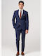Men's Suit with Vest Slim Fit Blue