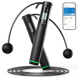 Renpho Smart Jump Rope Smart Cordless & Jump Rope 2-in-1 Health App 3 Fitness Modes LCD Display Non-slip Adjustable 3m Q008-bk