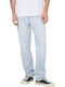 Ανδρικό Παντελόνι Τζιν με Relaxed Straight Εφαρμογή Light Blue Denim