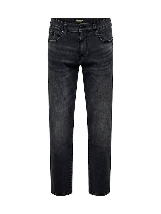 Men's Jeans Pants Washed Black Anthracite