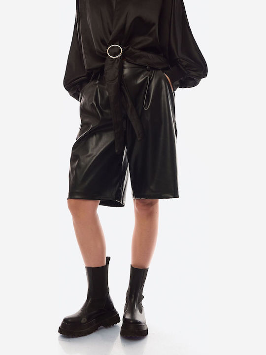 Femei Piele Pantaloni scurți Black