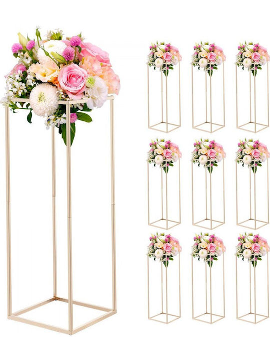 Wedding Flower Base Vevor 10 Pieces Flower Base Column 80cm Flower Bases Hidden Screw Rectangular Cubic Florist Shelf Wedding Party Birthday Home Gold Centerpiece Bases