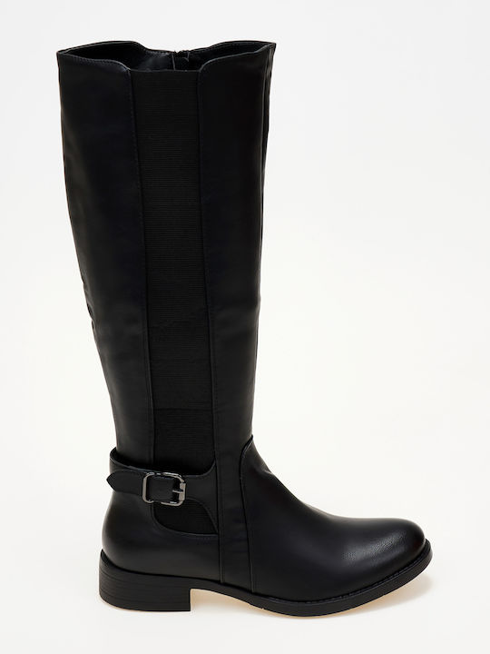 Damenstiefel mit Gummizug Schwarz