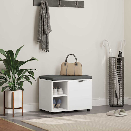 Мебел за антре с Пейка Бял 60x38x46см