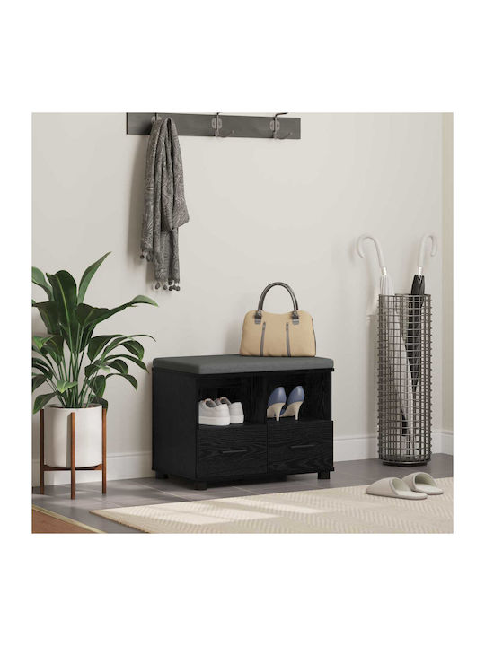 Entry Furniture with Bench Black Beech 60x38x46cm