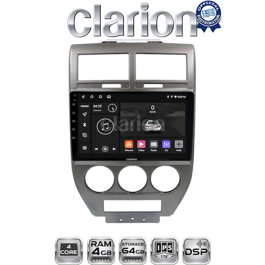 Clarion Ηχοσύστημα Αυτοκινήτου για Jeep Compass 2007>2011 (Bluetooth/USB/WiFi/GPS/Apple-Carplay/Android-Auto)