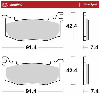 Moto-master Metallic Motorcycle Brake Pads 416905 1 Set 1 Caliper