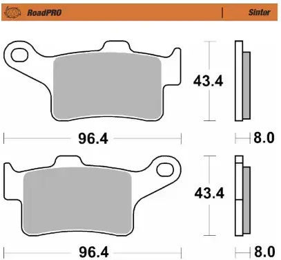 Moto-master Metallic Motorcycle Brake Pads 417401 1 Set 1 Caliper