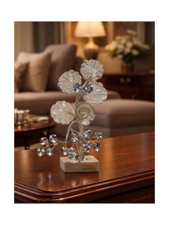 Decorative Crystal Flower Bonsai De Cristal Silver Marble Base 9x7x18cm Galifas 9126330 Galifas