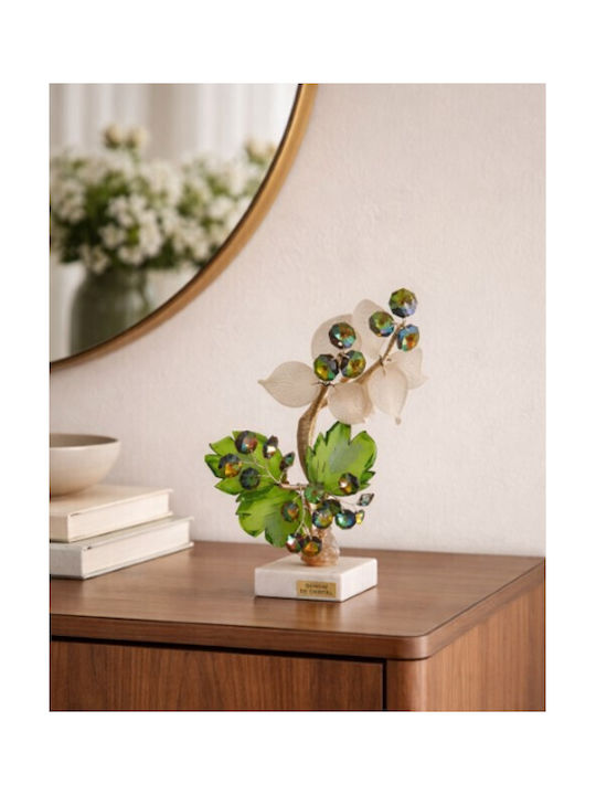 Διακοσμητικό Κρυστάλλινο Λουλούδι Bonsai De Cristal Πράσινο Μαρμάρινη Βάση 10x6.5x19cm Galifas 9126112 Galifas