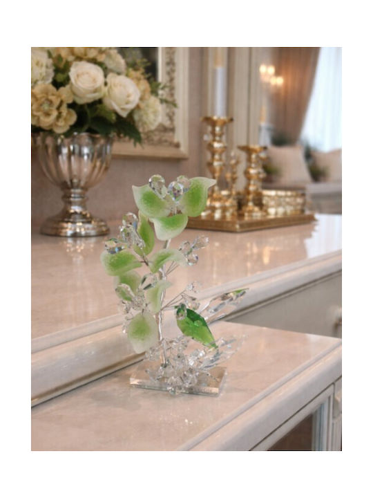 Decorative Crystal Flower Bonsai De Cristal Green Crystal Base 10x4.5x18cm Galifas 9125901 Galifas