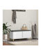 Mobilier de Intrare cu Bancă Alb 60x38x46cm