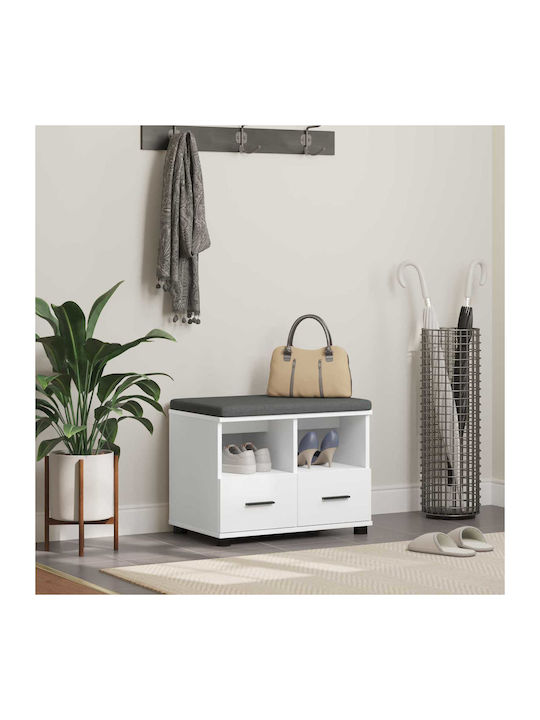 Entry Furniture with Bench White 60x38x46cm