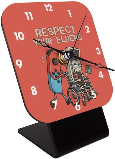 Respect Your Elders Επιτραπέζιο Ρολόι Ξύλινο Δείκτες 10cm