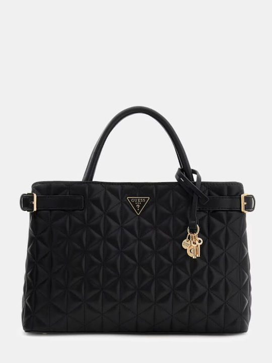 Guess Paisleigh Γυναικεία Τσάντα Ώμου Μαύρη